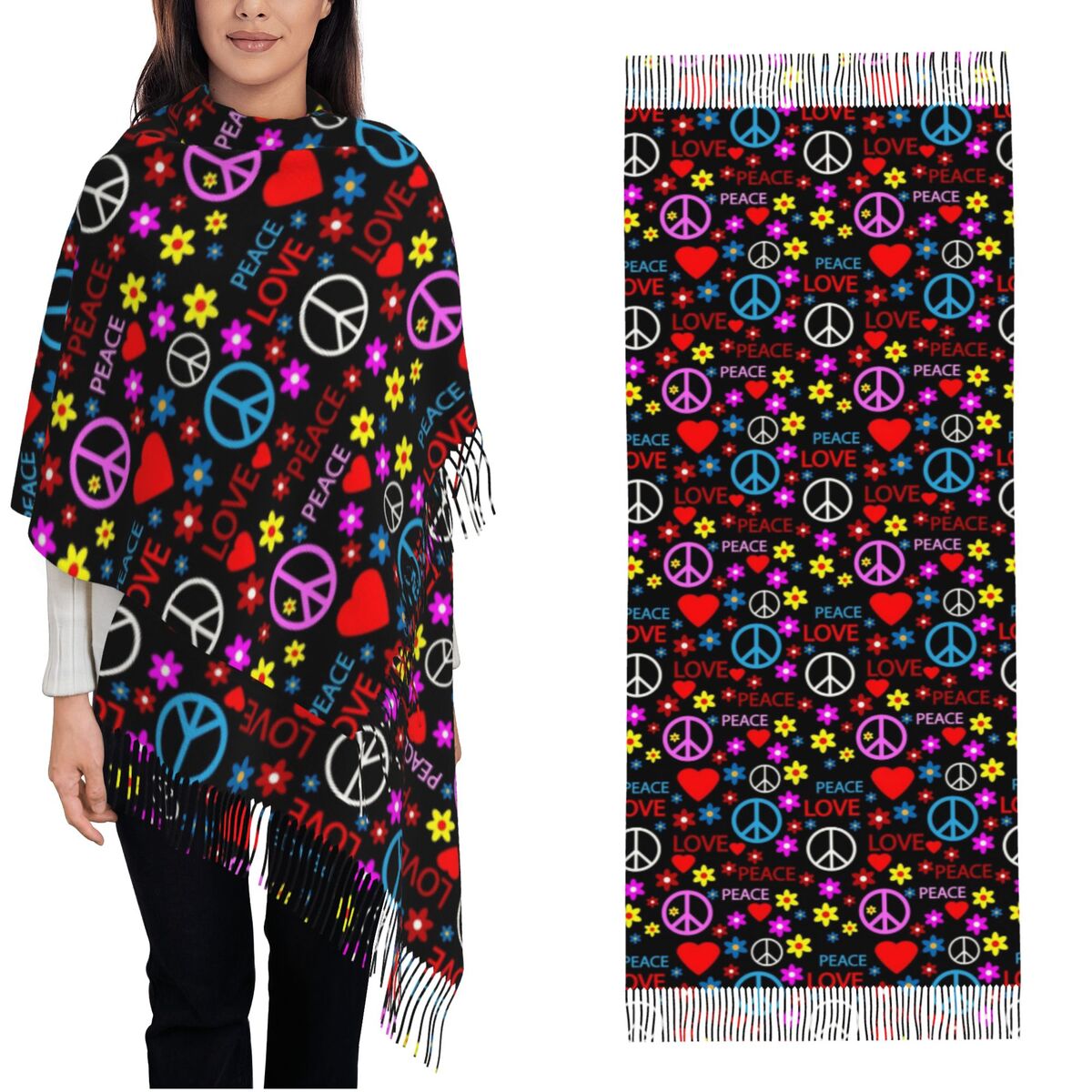 Pashmina Wrap Large - Barış Foral Aşk Desenli Kadınlar İçin