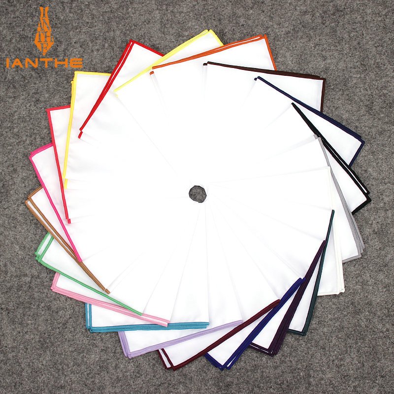 Pocket Square Set - 2018 Moda Erkek Pamuklu Beyaz Mendil