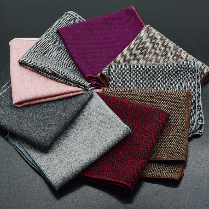 Pocket Square Set - Klasik yün cep kare 25CM düz