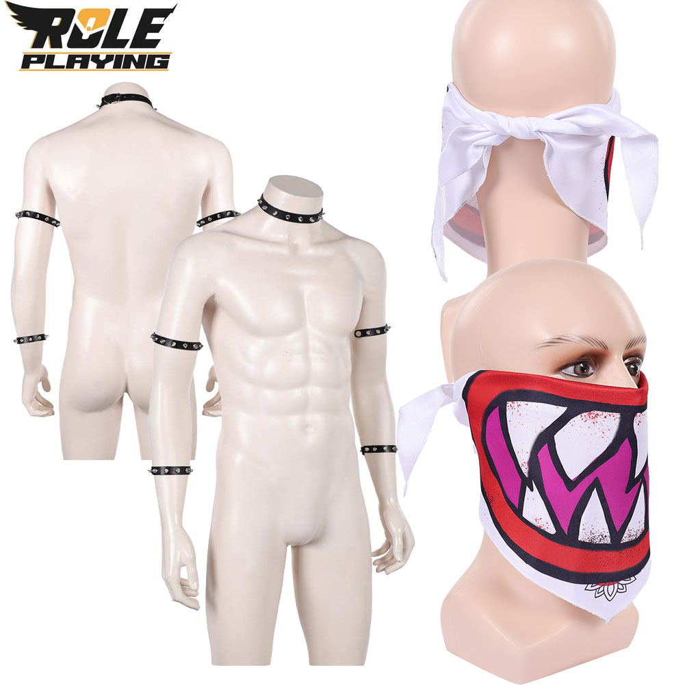 Ascot Neck Scarf - Bowser Jr Cosplay Eşarp Maskesi Bilezik