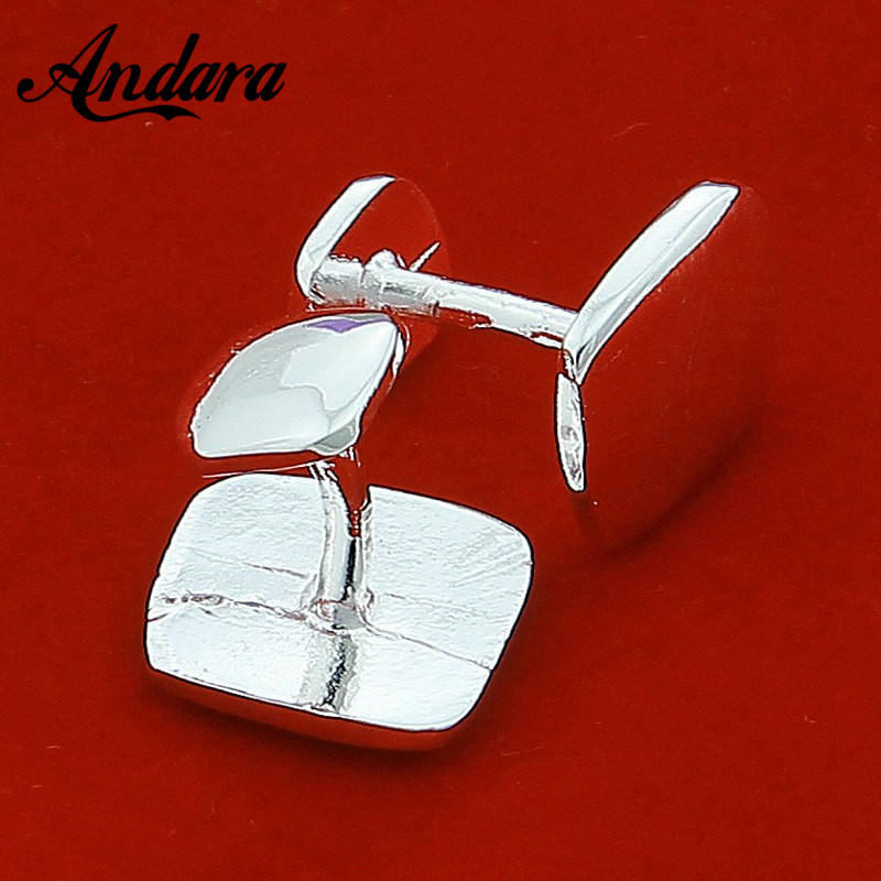 Tie Clip Silver - Sıcak satış gümüş kare kol düğmesi