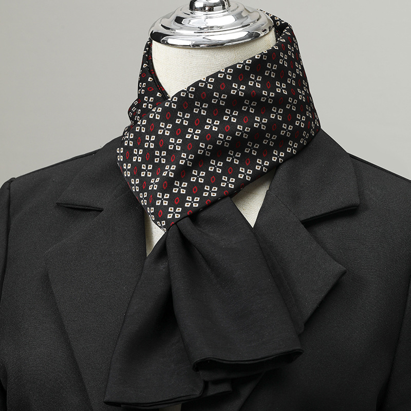 Ascot Neck Scarf - Erkek Eşarp İmitasyon İpek Boyun Eşarbı