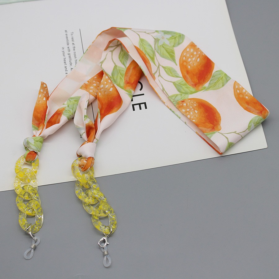 Silk Neck Scarf - Bohemia baskı ipek eşarp gözlük zinciri