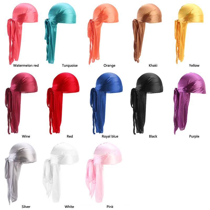 Bandana Doo Rag - Erkek İpeksi Durags Bandanalar Türban şapka