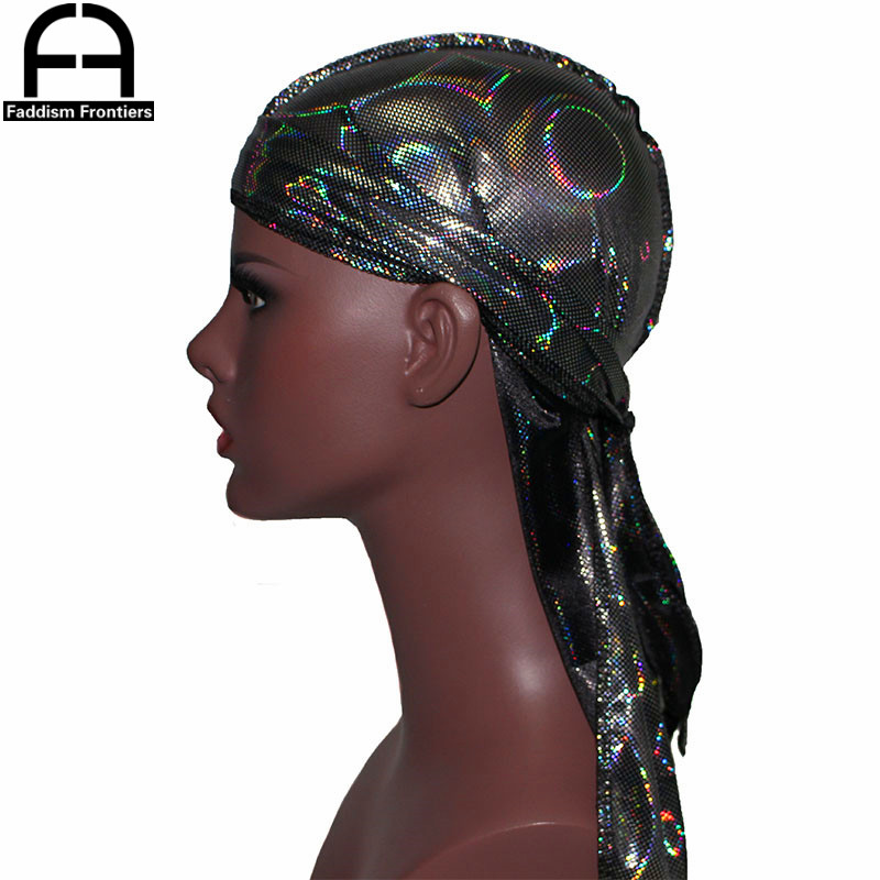 Bandana Doo Rag - Yeni erkek renkli parlak ipeksi Durags