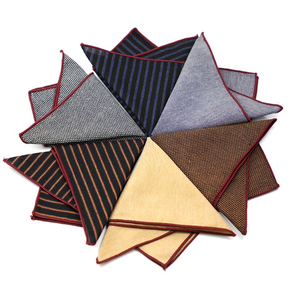 Katı çizgili kahverengi cep ka - Handkerchief Cotton Men incelemesi ve fiyatı