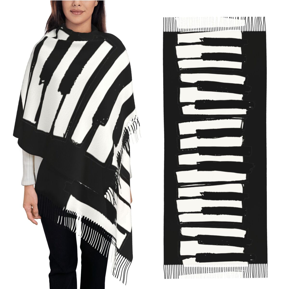 Minimalist Piyano Tuşları Dese - Pashmina Wrap Large incelemesi ve fiyatı