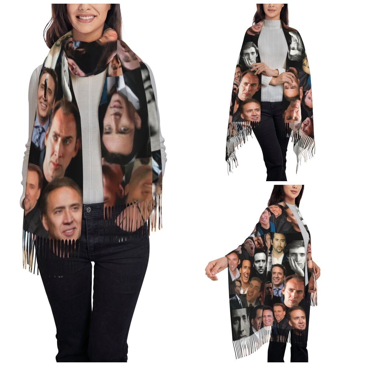 Nicolas Cage Kolaj Şal Kadınla - Pashmina Wrap Large incelemesi ve fiyatı