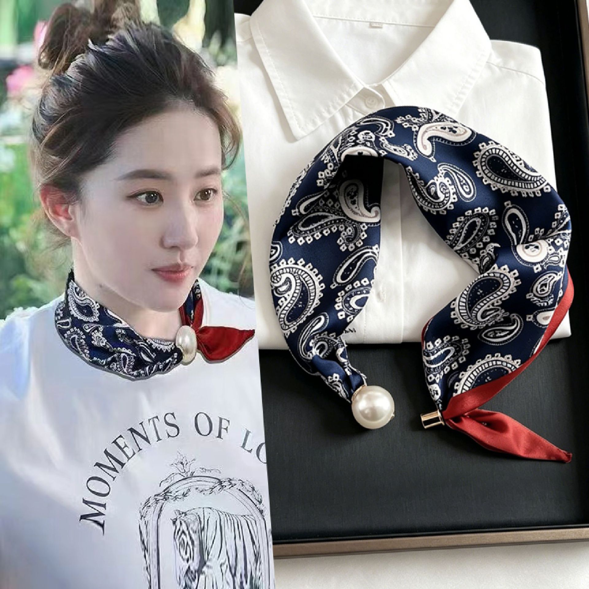Yeni Paisley Baskılar İnci Kuy - Ascot Neck Scarf incelemesi ve fiyatı