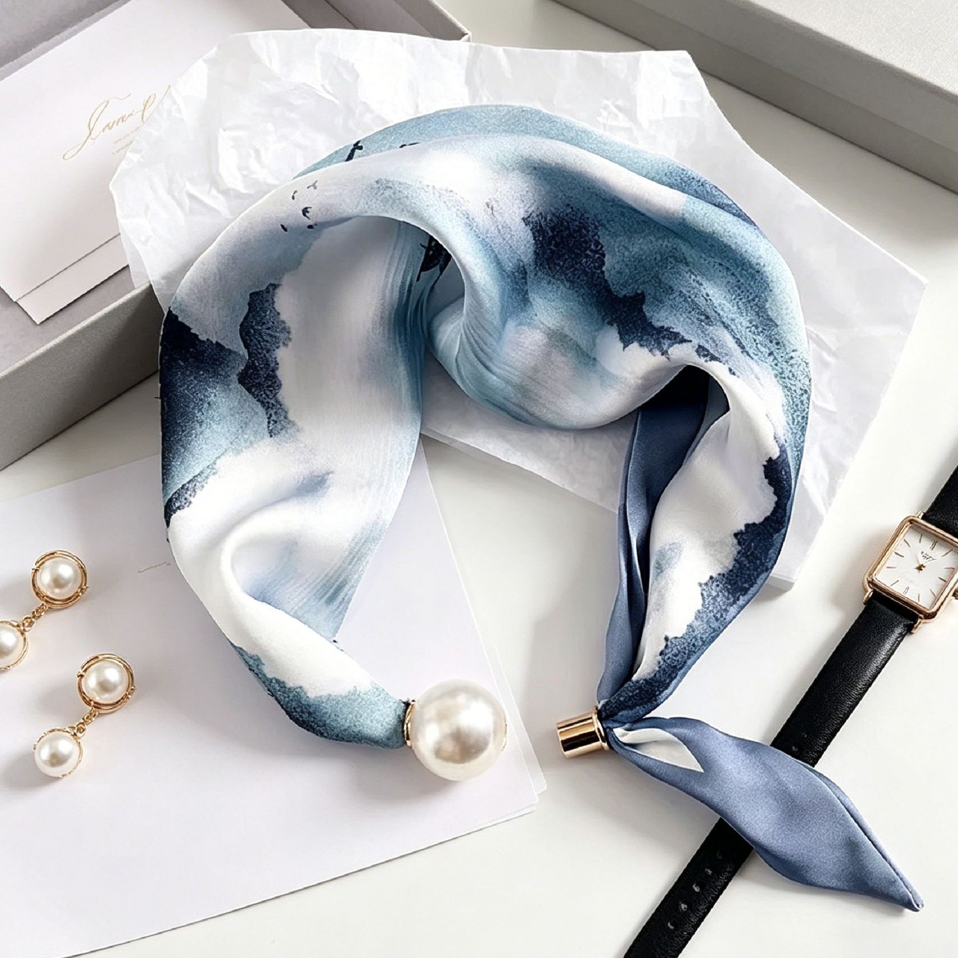 Zarif şık inci şerit eşarp kad - Ascot Neck Scarf incelemesi ve fiyatı