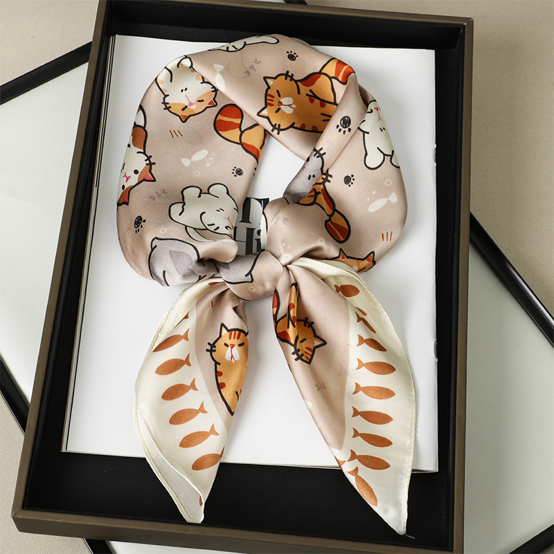 Lüks ipek şal şişman kedi kare - Silk Neck Scarf incelemesi ve fiyatı