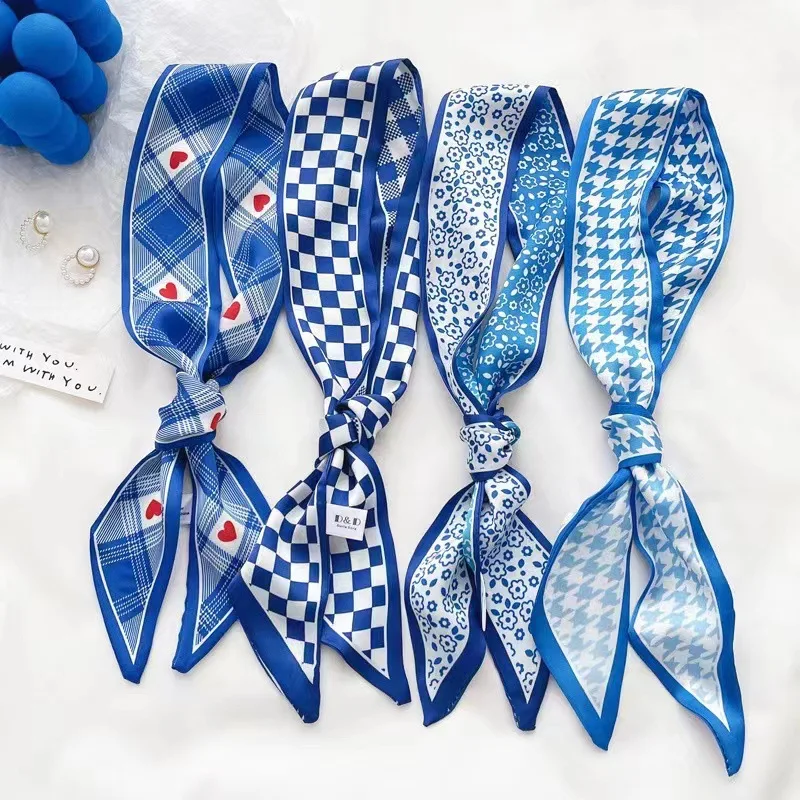 Klein mavi ipek eşarp Kadınlar - Ascot Neck Scarf incelemesi ve fiyatı